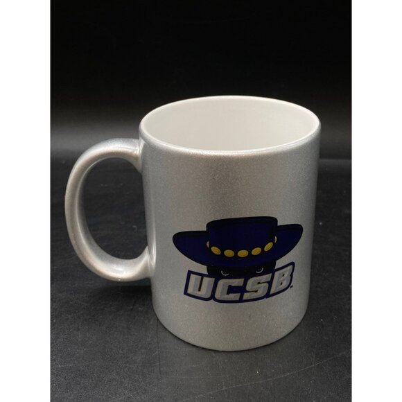 UC Santa Barbara Gauchos Coffee Mug Silver & Purple Hat - Picture 1 of 7